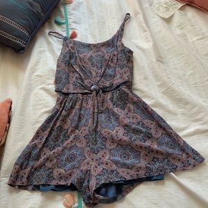 Blue and orange detailing romper